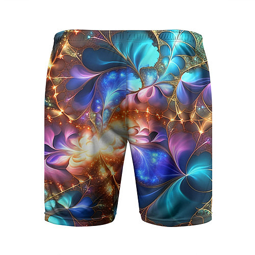 Мужские спортивные шорты Фрактальные цветы / 3D-принт – фото 2