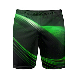 Мужские спортивные шорты Зеленые абстрактные волны