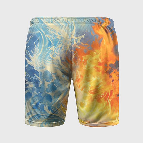Мужские спортивные шорты Вода и пламя абстракция / 3D-принт – фото 2