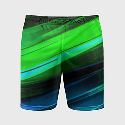 Шорты спортивные мужские Зеленая абстракция, цвет: 3D-принт