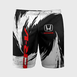 Шорты спортивные мужские Honda - белые краски, цвет: 3D-принт