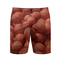 Шорты спортивные мужские Узор с баскетбольными мячами, цвет: 3D-принт