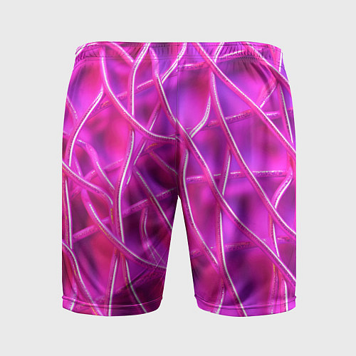 Мужские спортивные шорты Розовые абстрактные трубочки / 3D-принт – фото 2