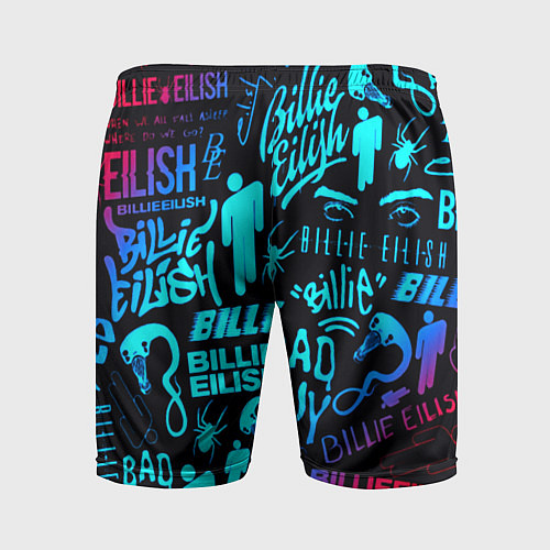 Мужские спортивные шорты Billie Eilish neon pattern / 3D-принт – фото 2