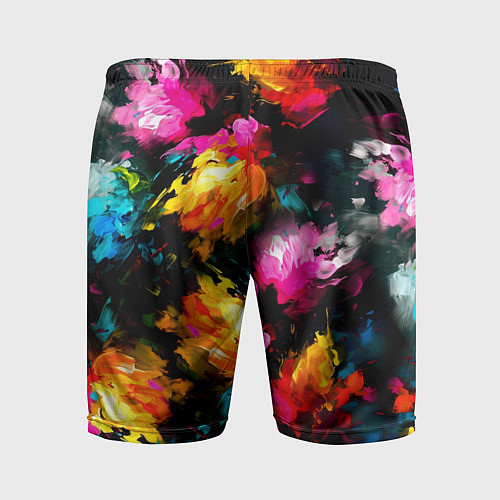 Мужские спортивные шорты Краски и цветы / 3D-принт – фото 2