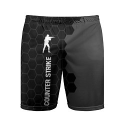 Мужские спортивные шорты Counter Strike glitch на темном фоне: по-вертикали