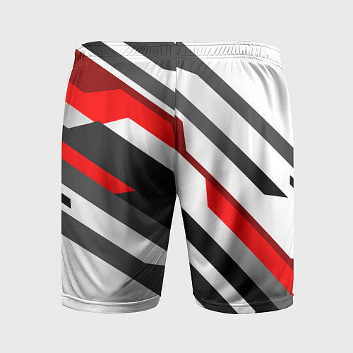 Мужские спортивные шорты Honda - red and white / 3D-принт – фото 2