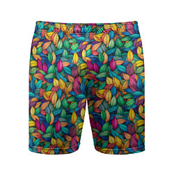 Мужские спортивные шорты Разноцветные листья рисунок паттерн