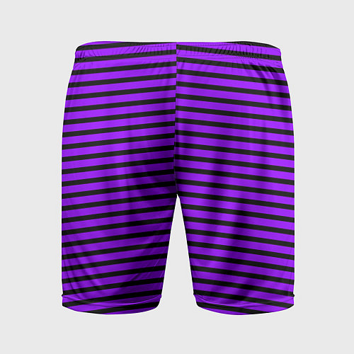 Мужские спортивные шорты Фиолетовый в чёрную полоску / 3D-принт – фото 2