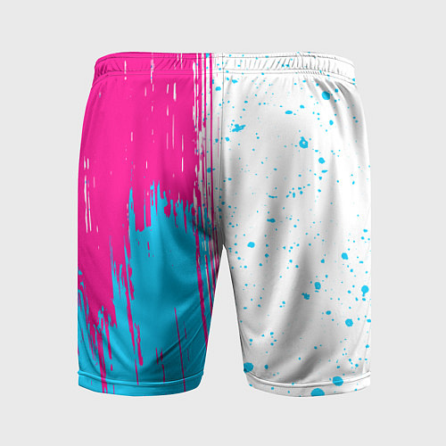 Мужские спортивные шорты Sabaton neon gradient style: по-вертикали / 3D-принт – фото 2
