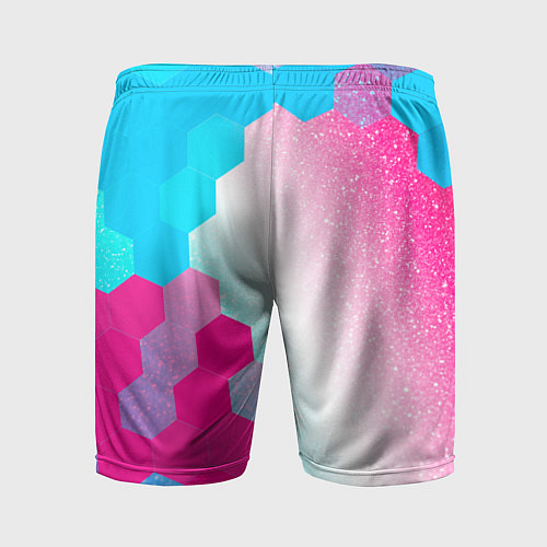 Мужские спортивные шорты Skyrim neon gradient style: по-вертикали / 3D-принт – фото 2