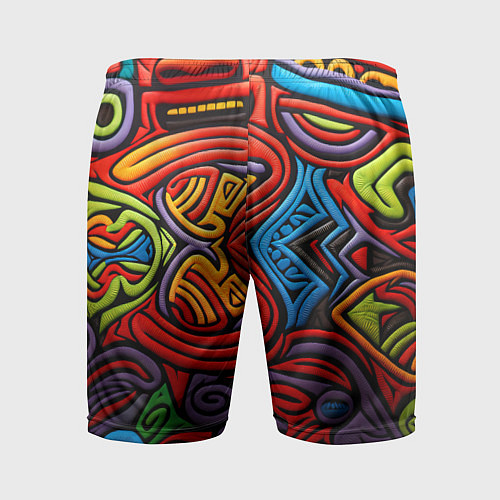 Мужские спортивные шорты Разноцветный узор в стиле абстракционизм / 3D-принт – фото 2