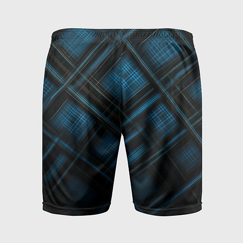 Мужские спортивные шорты Тёмно-синяя шотландская клетка / 3D-принт – фото 2