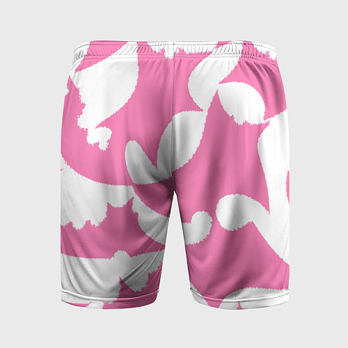Мужские спортивные шорты Бело-розовая абстрактная композиция / 3D-принт – фото 2