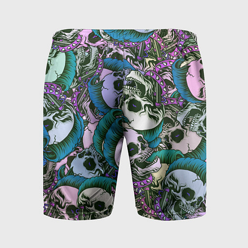 Мужские спортивные шорты Череп панк паттерн / 3D-принт – фото 2
