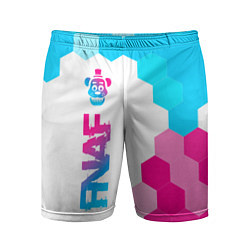 Мужские спортивные шорты FNAF neon gradient style по-вертикали