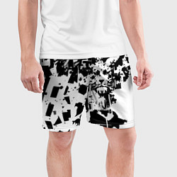 Шорты спортивные мужские Морда льва - абстракция, цвет: 3D-принт — фото 2