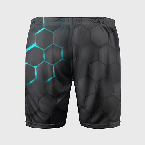 Мужские спортивные шорты Чёрный фон соты / 3D-принт – фото 2