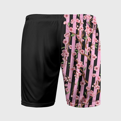 Мужские спортивные шорты Сакура и полосы / 3D-принт – фото 2