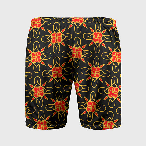 Мужские спортивные шорты Радужный цветочный череп / 3D-принт – фото 2