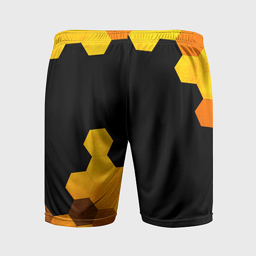 Мужские спортивные шорты Fortnite - gold gradient вертикально / 3D-принт – фото 2