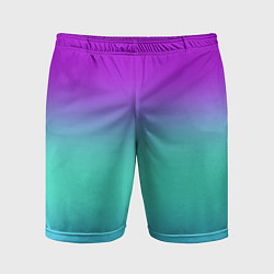 Мужские спортивные шорты Фиолетовый бирюзовый голубой неоновый градиент