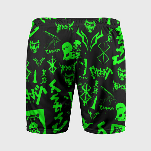 Мужские спортивные шорты Berserk neon green / 3D-принт – фото 2