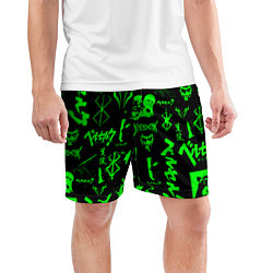 Шорты спортивные мужские Berserk neon green, цвет: 3D-принт — фото 2