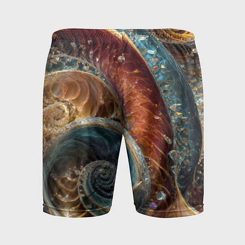Мужские спортивные шорты Текстура спираль из кристалов / 3D-принт – фото 2