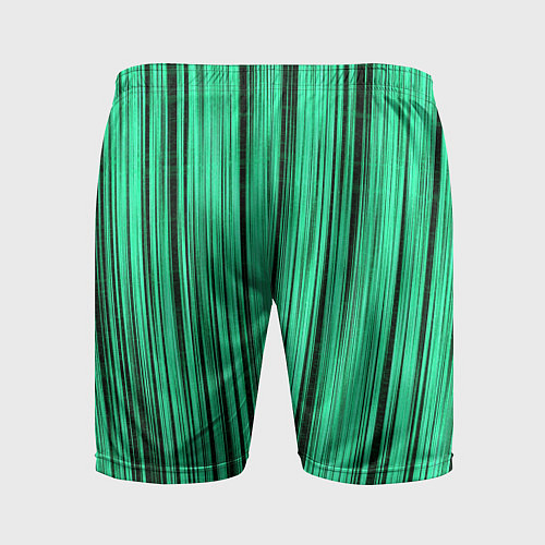 Мужские спортивные шорты Абстракция полосы зелёные / 3D-принт – фото 2
