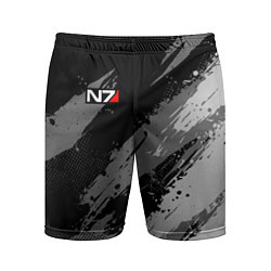 Мужские спортивные шорты N7 - mass effect monochrome