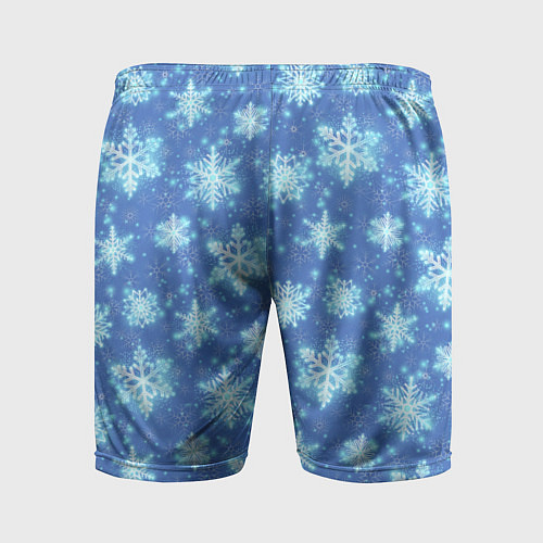 Мужские спортивные шорты Pattern with bright snowflakes / 3D-принт – фото 2