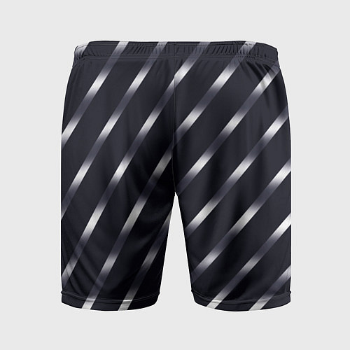 Мужские спортивные шорты Чёрно-фиолетовый переливающиеся полосы / 3D-принт – фото 2