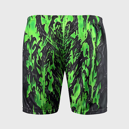 Мужские спортивные шорты Демонический доспех зелёный / 3D-принт – фото 2