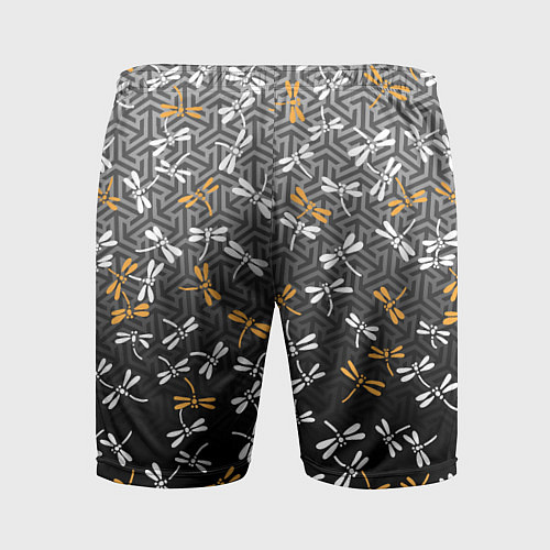 Мужские спортивные шорты Стрекозы поверх графики / 3D-принт – фото 2