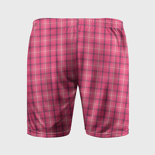 Мужские спортивные шорты Розовая клетка классическая / 3D-принт – фото 2
