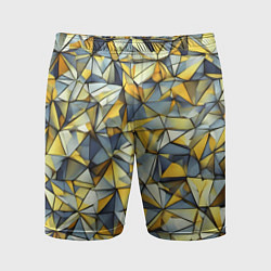 Шорты спортивные мужские Маленькие золотые треугольники, цвет: 3D-принт