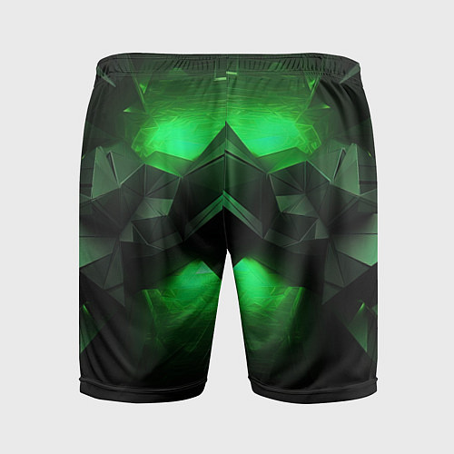Мужские спортивные шорты Абстрактное царство зелени / 3D-принт – фото 2