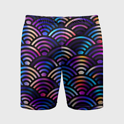 Мужские спортивные шорты Разноцветные волны-чешуйки