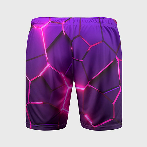 Мужские спортивные шорты Неоновые плиты розовые / 3D-принт – фото 2