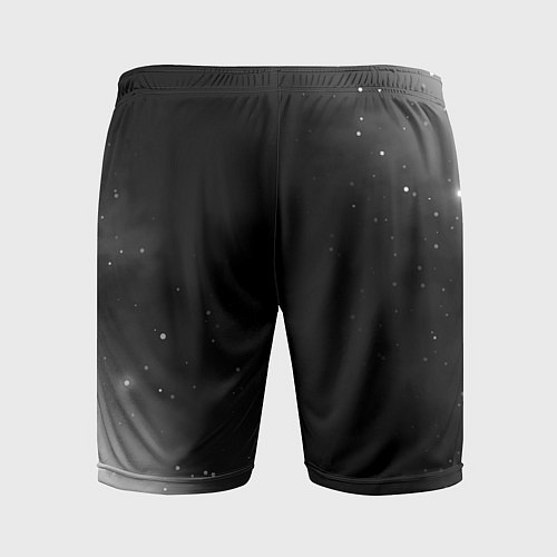 Мужские спортивные шорты Skillet glitch на темном фоне вертикально / 3D-принт – фото 2