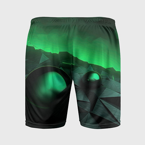Мужские спортивные шорты Асимметрия растительного узора / 3D-принт – фото 2