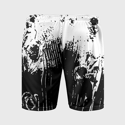 Мужские спортивные шорты Черно-белая абстракция гранж / 3D-принт – фото 2