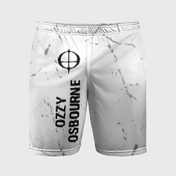 Мужские спортивные шорты Ozzy Osbourne glitch на светлом фоне по-вертикали