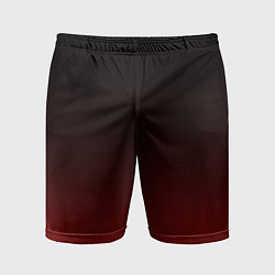 Шорты спортивные мужские Градиент от тёмного до тёмно красного, цвет: 3D-принт