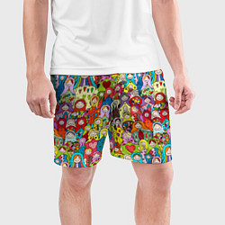 Шорты спортивные мужские Веселые русские матрешки, цвет: 3D-принт — фото 2