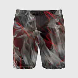 Мужские спортивные шорты Дым и красные узоры