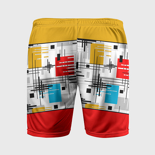 Мужские спортивные шорты Узор красного горчичного цвета / 3D-принт – фото 2