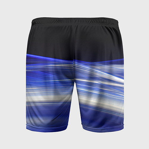 Мужские спортивные шорты Синие волны на черном / 3D-принт – фото 2