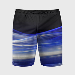 Мужские спортивные шорты Синие волны на черном